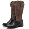 Otoño 2022 Botas de tacón medio bordadas de estilo retro Talla grande 40-48 Suministro para estación independiente transfronteriza de comercio exterior