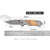 Mango de Madera Camping Exterior Cuchillo Plegable Cuchillo Elegante Cuchillo Plegable Pequeño Multifuncional Alta Dureza Portátil Cuchillo Especial Suizo