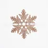 Decoraciones Navideñas de Copo de Nieve de 10 cm Transfronterizas Plástico Polvo Decoraciones para Árbol de Navidad Suministros Colgante Fabricante Venta al por Mayor