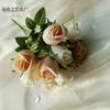 Rosa artificial de 10 cabezas, corola, arreglo floral para bodas, auditorios, decoración del hogar y sala de estar, flores artificiales al por mayor