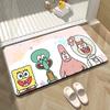 Felpudo de Barro Diatomeas de Dibujos Animados Anime Bob Esponja, Felpudo para Puerta de Baño Resistente a Manchas y al Desgaste, Felpudo Antideslizante Absorbente de Agua para Baño