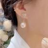 Pendientes de perla con diamantes de amor de dos piezas, pendientes de plata de nicho, nuevos pendientes de temperamento de moda 2022 para niña