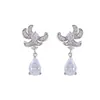 Déjame Brillar con la Misma Serie de Pendientes de Zirconia Gota de Agua, Lujo Accesible y Vestido de Novia de Gama Alta, Vestido de Novia, Pendientes Elegantes de Nicho