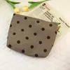 Nueva Bolsa Cosmética de Pana Transfronteriza para Mujer, Bolso de Mano Grande con Cara Sonriente y Lunares, Bolsa Portátil de Viaje para Artículos de Tocador