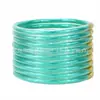 Pulseras de tubo de silicona de PVC con lámina dorada, set de 9 piezas, pulseras de gelatina al por mayor, admite personalización