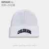 Gorro de Punto Transfronterizo para Hombre, Gorro de Lana Invierno Estilo Americano Bordado con Letras, Cálido Gorro Protector de Orejas, Gorro de Cabeza para Circunferencia de Cabeza Grande