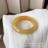 Venta al por mayor del fabricante Pulsera de Jade Natural Huanglong, Pulsera de Jade Color Dorado Champagne de Hielo Alto, Pulsera de Barra Plana de Jade Amarillo, Venta al por mayor de Joyería