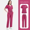 Ropa para Lavar a Mano Bordada Traje Dividido Ropa Quirúrgica para Dentista Oral Ropa de Trabajo para Clínica Secado Rápido Ropa para Enfermeras Venta al por Mayor