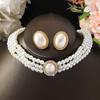Coreia do Sul Vintage Pérola Diamante Borla Pescoço Corrente Cyber Celebridade Design Elegante Sentido Flor Laço Clavícula Corrente Colar para Mulheres