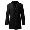 Comércio Exterior Transfronteiriço Amazon moda masculina outono e inverno sobretudo de lã de abotoamento simples com gola de terno estilo britânico, casaco de comprimento médio