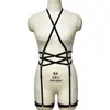Colgante de cuello integrado ropa interior cabestrillo anillo de pierna anillo de muslo viento europeo y americano ajuste restricción corporal tentación sexy traje divertido