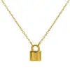 Collar con Candado de Acero de Titanio que No se Desvanece, Letra, para Mujer, Cadena de Clavícula de Lujo Ligero, Colgante de Moda Europea y Americana Tendencia, Joyería de Acero Inoxidable