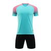 Camisa de treinamento de competição para adultos e crianças, atacado, absorvente de suor, respirável, estampa transfronteiriça, manga curta, terno de futebol