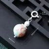 Contas redondas de ágata de cristal natural, pequenos pingentes, acessórios para pulseiras, colares, acessórios DIY, fechos universais, pingentes de bolsa