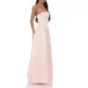 Vestido largo extra de cintura alta rosa estilo europeo y americano LUCYINTH para mujer, elegante y versátil para banquetes y fiestas