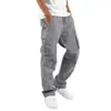AliExpress Comercio Exterior Europeo y Americano Estilo Callejero Primavera y Otoño Versátil Ropa de Trabajo Casual Pantalones de Pierna Recta Sueltos con Múltiples Bolsillos para Hombre En Stock