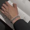 Pulseira de Cor Titânio Aço Inoxidável Corrente Cubana Sem Cor Pulseira Hip-hop Masculina para Meninas Estilo Cool Simples Combina com Tudo Joia de Mão para Casal