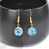 Aretes frescos directos de fábrica elegantes aretes de gota de flor de durazno rosa natural gancho para la oreja joyería de Jingdezhen estilo flor seca