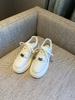 [TFM] zapatos blancos pequeños de mujer otoño nueva moda hebilla metálica suela gruesa con cordones versátiles transpirables zapatos deportivos casuales