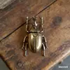 Figura Realista de Insecto Chapada en Cobre Sólido Mascota para Té Adorno de Ceremonia del Té Bronce Antiguo Unicornio Creativo Escarabajo Adorno Animal