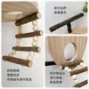 Juguete de loro de madera, Percha para pájaros en forma de T, Palo para afilar garras, Plataforma de madera maciza, Agujero de lanzadera, Soporte combinado de escalera de escalada de ramas