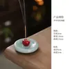 Adorno Creativo Pequeño Portainciensos de Manzana, Bandeja de Sándalo y Madera de Agar, Base para Incienso de Mesa de Té para el Hogar