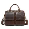 Bolsa de mão masculina vintage transfronteiriça em couro genuíno, bolsa transversal, pasta de couro bovino de camada superior