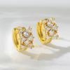 Aretes para Mujer Transfronterizos Nuevo Diseño de Aretes Moda Trendy Nicho Zircón Aretes Simples Aretes Pequeños Personalizados