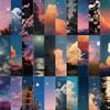 30 piezas como la luna constante serie Sky hermoso paisaje marcador decoración marcador novela caligrafía y pintura se puede vender al por mayor