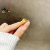 Anel Cruz Inlaid Sand Gold Vietnamita Escovado Anel Geométrico Dourado Amarelo Dupla Camada Novo Anel de Joia para Mão Lote