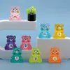 Desenho Animado Criativo Moderno Luminoso Cor Sólida Urso Arco-Íris Resina Acessório DIY Chaveiro Enfeite de Carro Ursinho Teddy