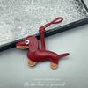 En stock PU Dachshund Dog Bag Colgante Lindo Ruth Mismo Cuero Cachorro Llavero Colgante de Coche DIY Colgante