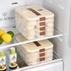 Caixa de bolinho portátil para uso doméstico pp Food Grade Grande capacidade Geladeira Congelamento Multicamadas Anti-cruz Sabor Wonton Caixa de armazenamento de macarrão
