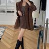 Blazer de Gamuza Estilo Dongdaemun de Corea del Sur