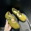 Zapatos Mary Jane de estilo retro francés con estampado de leopardo y cierre de velcro, nuevo modelo 2026, planos de diseño versátil
