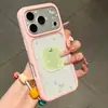 Capa Cor Maçã Verde Gota de Chuva para Apple 17 Pro Max, iPhone 17 Air, janela grande, cores contrastantes, 16 Pro