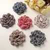 Estilo Británico Elegante Tela de Cuadros Rosas Ambiente DIY Cuerda para Recoger el Cabello Tocado Broche Accesorios Florales Femeninos