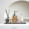 Bandeja de Botella de Presión de Cristal de Lujo Ligero para Baño, Juego de Adornos para Lavabo, Modelo de Habitación, Inodoro, Baño, Decoración de Aromaterapia