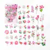 Paquete de Materiales Poesía de Azúcar: Serie Flor Talk Diario Vintage Pegatinas Florales DIY, 100 Piezas, 6 Diseños