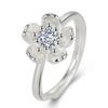 Anillo de Flor de Cerezo Nuevo Estilo Coreano para Mujer Estilo Japonés y Coreano Joyería de Plata Abierto con Incrustaciones de Diamantes Anillo de Diamante Púrpura Anillo de Flor Simple Creativo