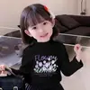 Y2069# Camiseta Básica Casual de Manga Larga para Niños, Combinable con Todo, Primavera y Otoño, Camiseta Casual, Top Blanco para Bebé Niña, Camiseta Cuello Redondo