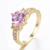 Anillo Retro Simple Elegante de Alta Gama con Zirconia Incrustada de Diamante de Cuatro Garras Redondo Transfronterizo Europeo y Americano Envío Directo