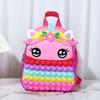 Novo unicórnio rato pioneiro mochila crianças bolha música descompressão grande capacidade silicone bolsa escolar atacado