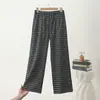 Nueva Colección Otoño/Invierno 2026: Pantalones Casuales de Mujer de Pierna Recta con Estampado a Cuadros Cepillado, Cintura Alta Elástica, Pantalones de Dormir de Terciopelo Alemán, Adecuados para Usar al Aire Libre