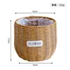 Vaso de flores de imitação de rattan, cesta de flores trançada, cesta de mão, cesta de arranjo de flores secas trançada em rattan, recipiente para flores de plantas verdes suculentas, vaso de flores de imitação de rattan para suculentas