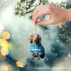 Nuevo perro lindo transfronterizo material acrílico colgante plano para coche accesorios para mochila decoración del hogar