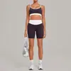 Conjunto de yoga com cores cruzadas e alças duplas, toque de alta qualidade, roupas esportivas para fitness, conjunto para corrida e exercícios 6211+5397