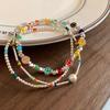 Pulsera de plata de ley s925 estilo coreano estilo coreano de alta gama sentido de la minoría sentido del color cara sonriente con cuentas 2023 nuevo para mujer