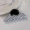 Ailan Negro y Blanco Patrón Estampado Corazón Rojo Puntos de Color a Juego Pinza para el Cabello Chanel Pinza de Garra de Ácido Acético Tocado Pinza para el Cabello a Juego por Color