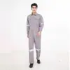 Macacão de Trabalho Durável Masculino para Equipe de Envio, Macacão de Trabalho Poliéster-Algodão com Faixas Refletivas